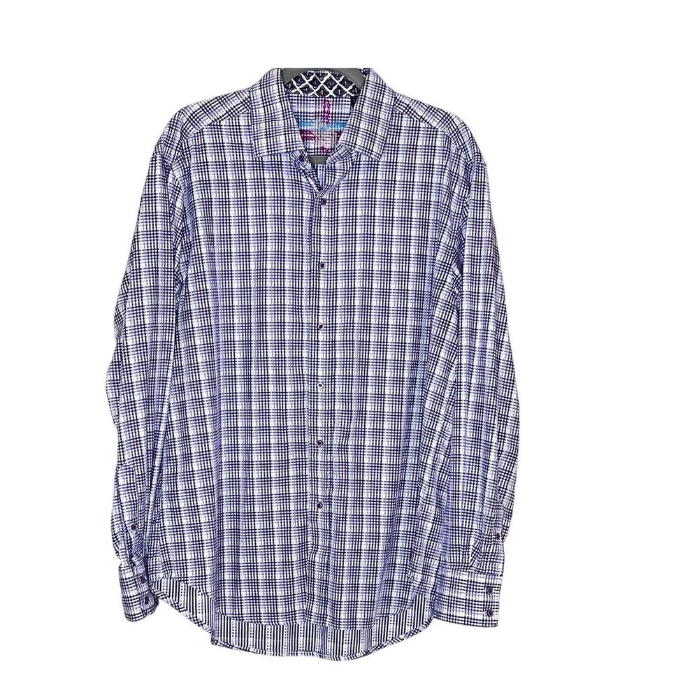 Robert Graham size XL shirt button-up flip cuffs cocktails evenings night clubs